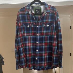ALPRAUSCH - Cozy Multicolor Plaid Flannel Button Up Longsleeve Shirt - Size XL